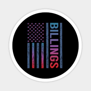 Blue Red Flag - Billings Magnet